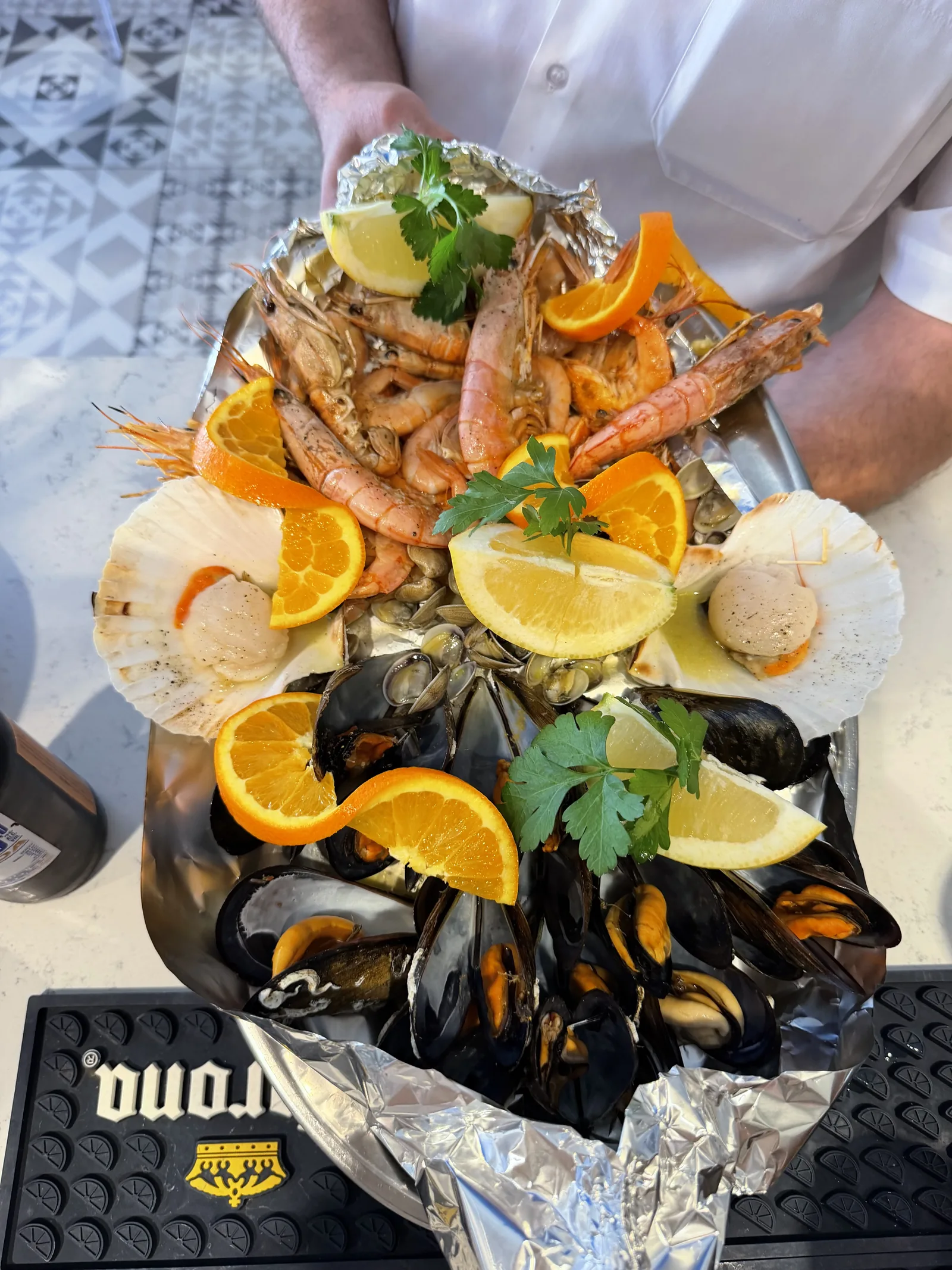 Marisco fresco recién llegado